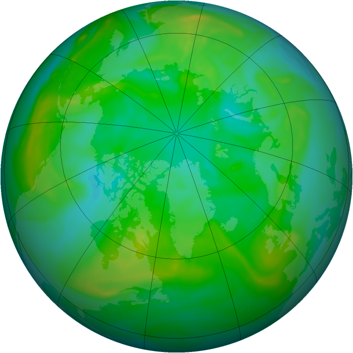 Arctic ozone map for 20 July 2007